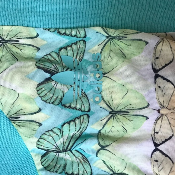 ADIDAS- WOMEN'S SMALL - MULTICOLOR SLEEVELESS BUTTERFLY TANK DRESS - Picture 7 of 11